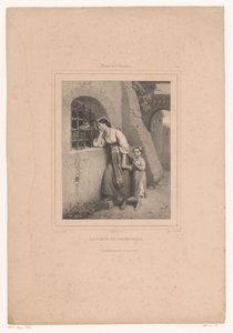 Femme et enfant visitant un prisonnier