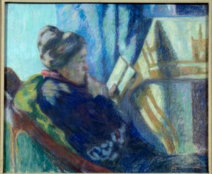 Lecture Vieille femme lisant un livre dans son fauteuil - Jean Baptiste Armand Guillaumin