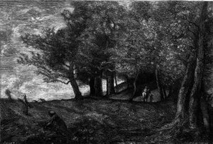Bûcherons (1870-1871). Gravure d