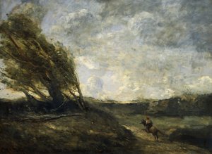 Un coup de vent - Jean Baptiste Camille Corot