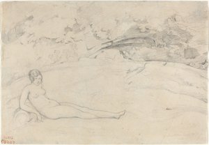 Un nu allongé dans un paysage - Jean Baptiste Camille Corot