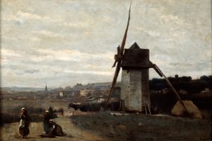 Un moulin à vent, Étretat, 19e siècle - Jean Baptiste Camille Corot