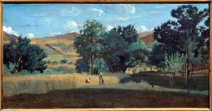 Champ de blé dans le Morvan en 1842 - Jean Baptiste Camille Corot