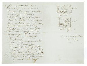Lettre autographe au peintre paysagiste et politicien Charles Le Roux, Paris, 29 janvier 1855