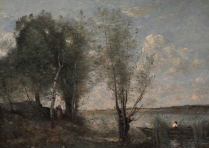 Bateliers parmi les Roseaux, vers 1865 - Jean Baptiste Camille Corot