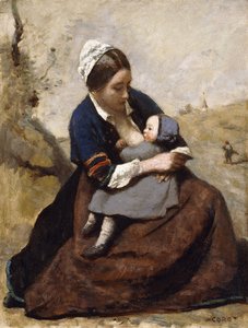 Bretonne allaitant son enfant, 1855-1860 - Jean Baptiste Camille Corot