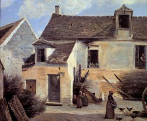 Cour de maison paysanne près de Paris - Jean Baptiste Camille Corot