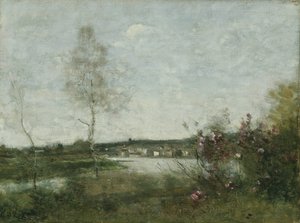 Vue lointaine de Corbeil, Matin - Jean Baptiste Camille Corot