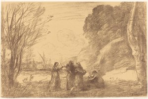 Famille à Terracina, 1871 - Jean Baptiste Camille Corot