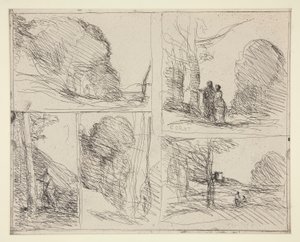 Cinq croquis : 1. Le Jardin de Périclès - Jean Baptiste Camille Corot