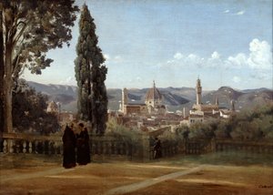 Florence, vue depuis les jardins de Boboli, 1835-1840 - Jean Baptiste Camille Corot