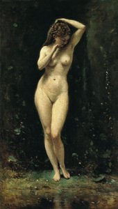 Français :  Le Bain de Diane (La Fontaine) Diana Bathing (The Fountain) - Jean Baptiste Camille Corot