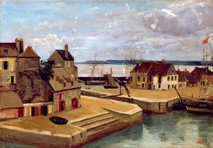 Honfleur, maisons sur le quai, 1830 - Jean Baptiste Camille Corot