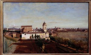 La Trinité des Monts vue de la Villa Médicis - Jean Baptiste Camille Corot