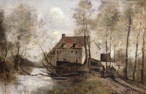 Le Moulin Brûlé, Planque, près de Douai - Jean Baptiste Camille Corot