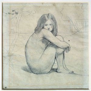 Petite fille assise dans un paysage - Jean Baptiste Camille Corot