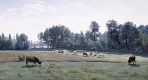 Marcoussis - Vaches Pâturant, 1845-50 - Jean Baptiste Camille Corot