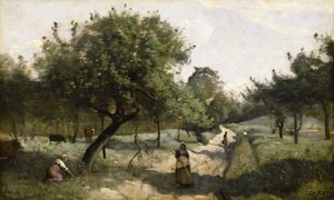 Chemin avec pommiers, 1850-60 - Jean Baptiste Camille Corot