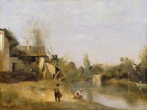 Rive à Mery sur Seine, Aube, vers 1870 - Jean Baptiste Camille Corot