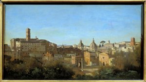 Rome, le forum vu des jardins Farnèse. Peinture de Camille Corot (1796-1875) - Jean Baptiste Camille Corot