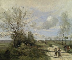 Saintry, près de Corbeil, la route blanche - Jean Baptiste Camille Corot