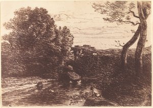 Le Bain du berger - Jean Baptiste Camille Corot