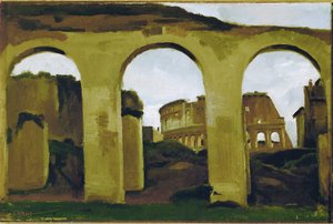 Le Colisée, vu à travers les arcades de la Basilique Saint Constantin, Rome ... - Jean Baptiste Camille Corot