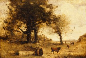 Les vaches et le puits - Jean Baptiste Camille Corot