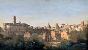 Le Forum vu des jardins Farnèse, Rome, 1826 - Jean Baptiste Camille Corot