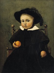 Le Peintre Adolphe Desbrochers enfant, tenant une orange, 1845 - Jean Baptiste Camille Corot