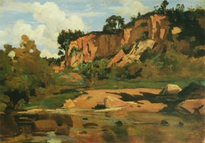 Les Rochers Rouges à Civita Castellana, c.1827 - Jean Baptiste Camille Corot