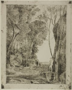 Le jeune berger, première planche - Jean Baptiste Camille Corot