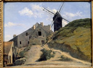 Le moulin de la galette à Montmartre. Peinture de Camille Corot (1796-1875) - Jean Baptiste Camille Corot