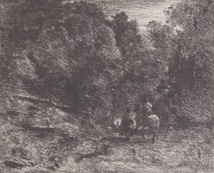 Deux voyageurs dans une forêt - Jean Baptiste Camille Corot