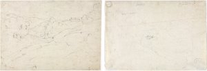 Vue de Marino (recto); Esquisse pour un paysage (verso) - Jean Baptiste Camille Corot