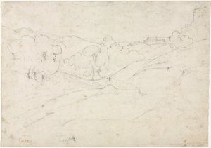 Vue de Marino recto, 1827 - Jean Baptiste Camille Corot