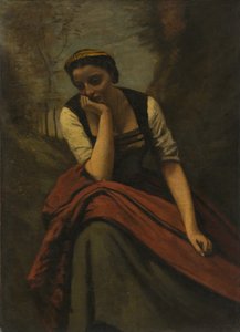 Femme méditant, c.1870 - Jean Baptiste Camille Corot