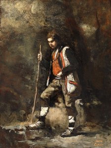 Jeune pâtre italien dans la montagne, c.1845-55 - Jean Baptiste Camille Corot