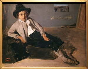 Jeune Italien assis - Jean Baptiste Camille Corot