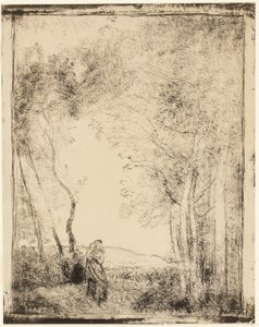 Jeune mère au bord des bois - Jean Baptiste Camille Corot