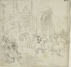 Scène équestre dans une ville - Jean Baptiste Carpeaux