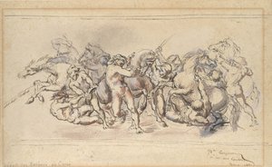 Départ de la course des chevaux Barberi, Rome - Jean Baptiste Carpeaux