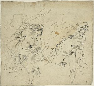 Deux figures masculines en mouvement - Jean Baptiste Carpeaux