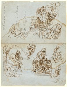 Lettre inachevée avec des études pour le groupe Ugolino