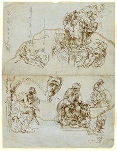 Lettre inachevée avec études pour le groupe Ugolino