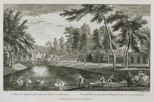Vue sur la grotte de la rivière Serpentine dans le bosquet d