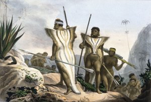 Indiens du Brésil portant des peaux d