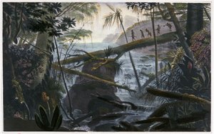 Indiens traversant la rivière Parahiba - Jean Baptiste Debret