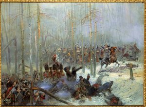 Campagne de Russie en 1812 : Charge du 7e cuirassier du colonel Dubois à la Bérézina le 28/11/1812 en Russie - Jean Baptiste Edouard Detaille