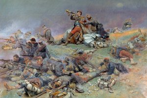 Mort du commandant Berbegier à la bataille de Saint-Privat, le 18/08/1870 - Jean Baptiste Edouard Detaille